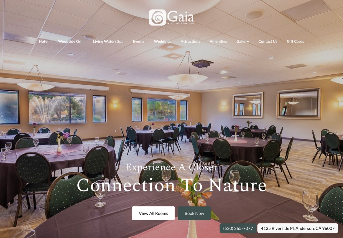 Gaia Hotel & Spa website preview