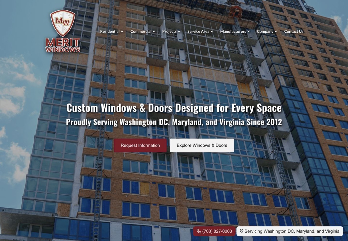 Merit Windows website preview