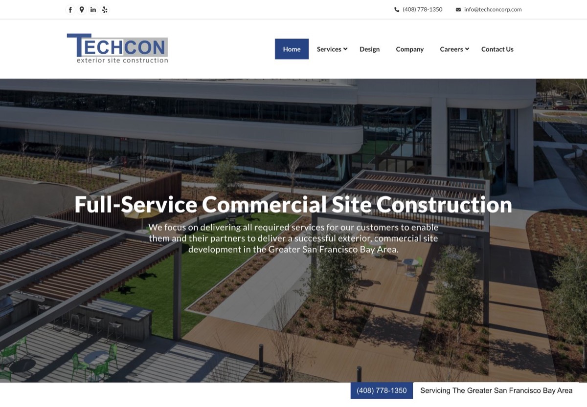 Techcon Construction website preview